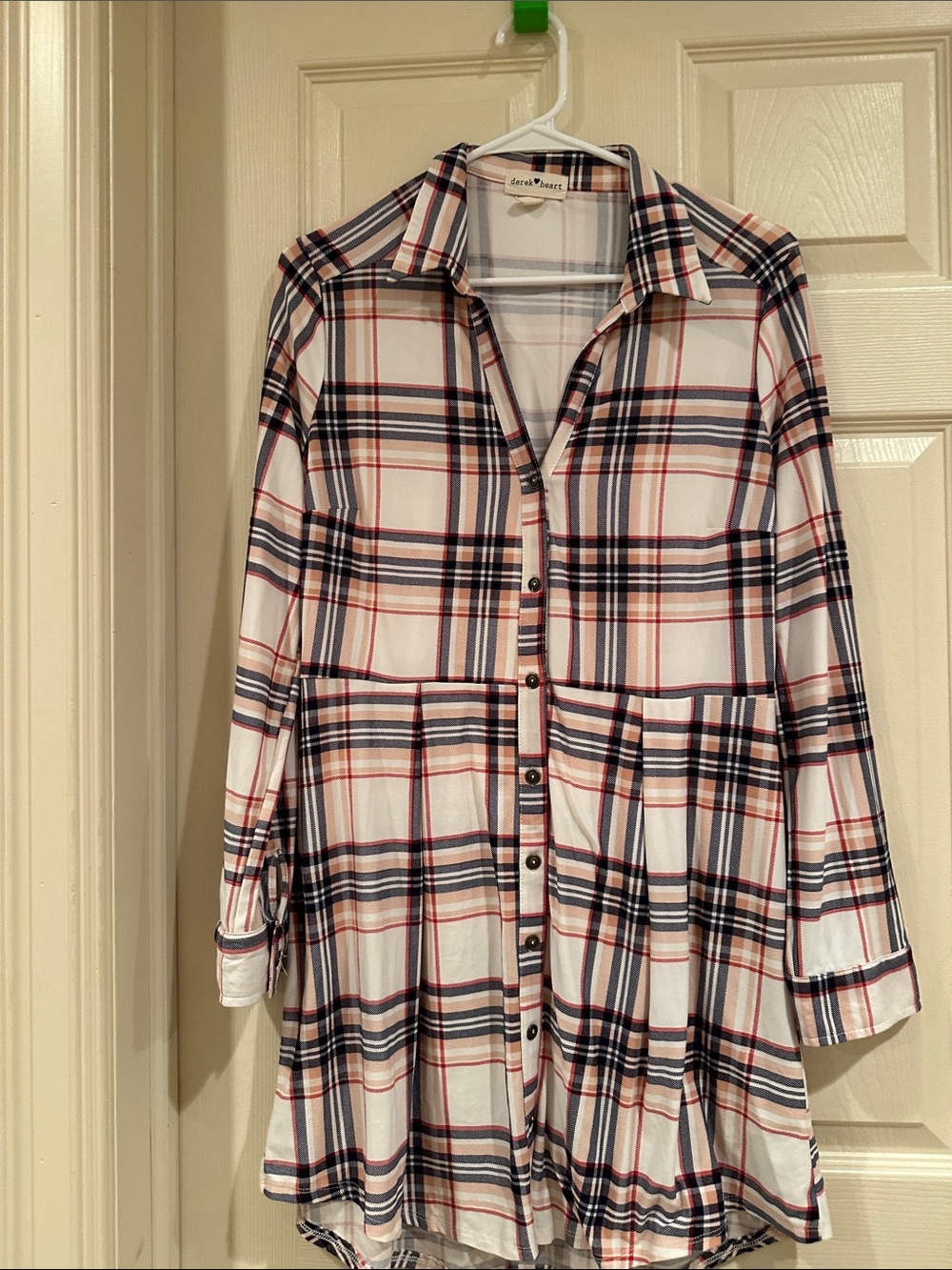 Women’s Plaid Button-Front Tunic Shirt